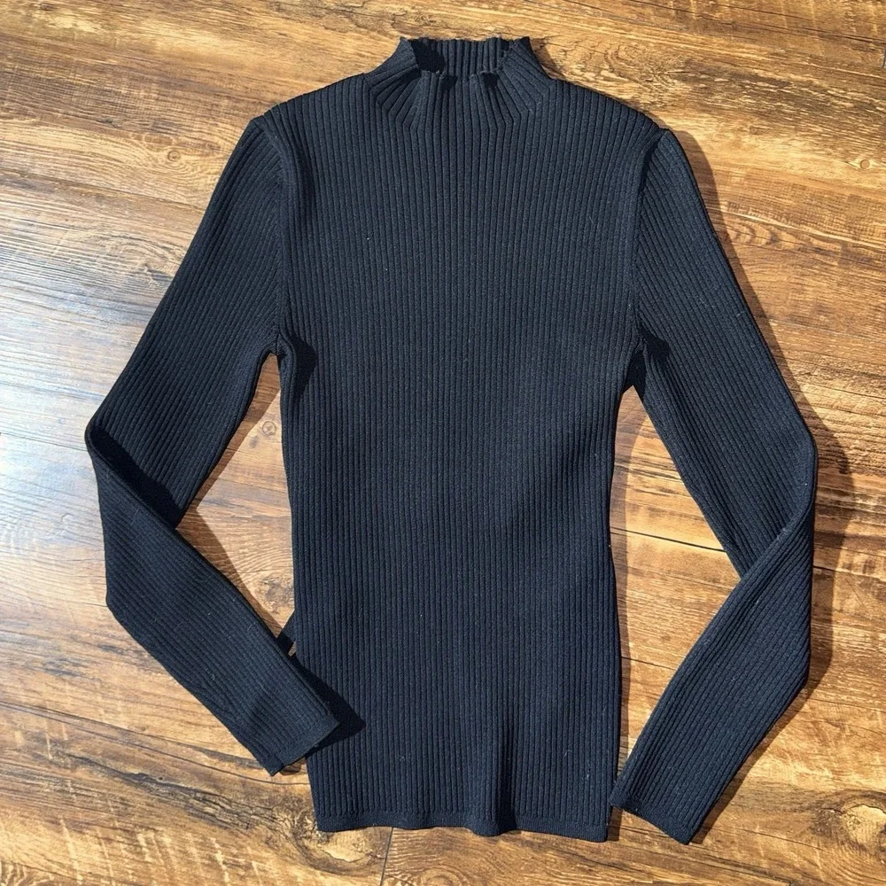 Babaton Aritzia Women's Small Ribbed Open Back Long Sleeve Ambrosia Top